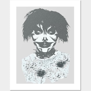 Creepy killer clown face Posters and Art